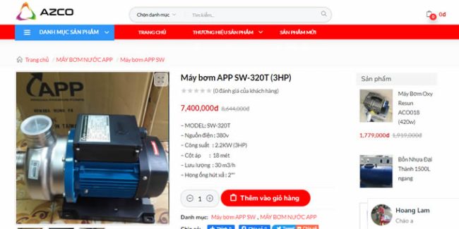 MAY BƠM 3HP APP SW-320T