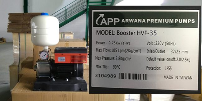 MÁY BƠM BIẾN TẦN 1HP 1 PHA APP HVF-35