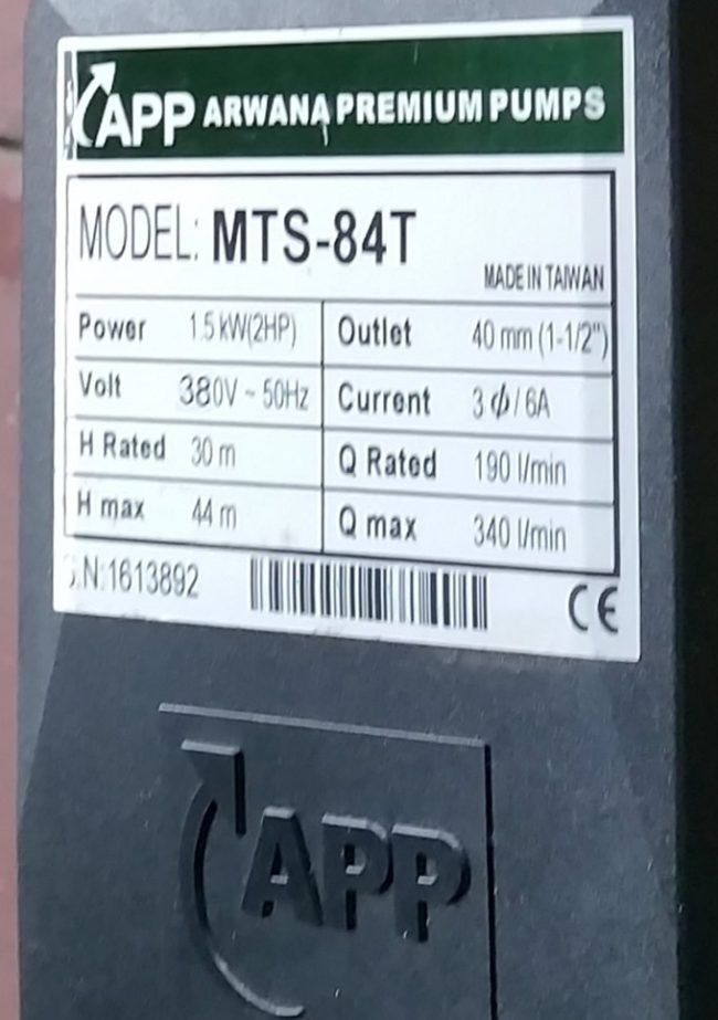 MAY BƠM NƯỚC 2HP APP MTS-84T