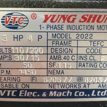 TSKT MOTOR VTC 3 NGỰA 1 PHA