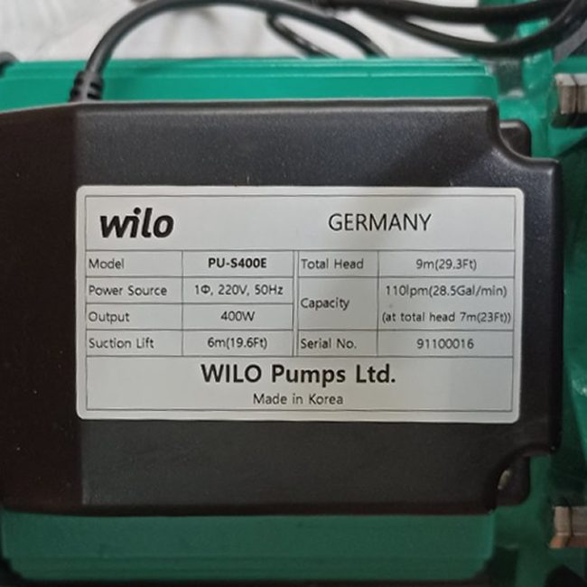 TSKT Máy bơm nước biển 1/2Hp Wilo PU-S400E