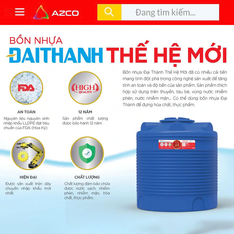 Bồn nhựa Đại Thành thế hệ mới